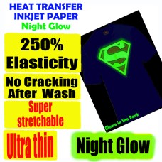 T-Shirt Heat Transfer Inkjet Paper A4 , NIGHT GLOW Cotton & polyester Garment T-Shirt Heat Transfer Inkjet Paper A4 , NIGHT GLOW Cotton & polyester Garment