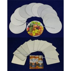 BLANK 50pcs SQUARE/ROUND DRINKS COASTERS FOR SUBLIMATION ink printing, heat press