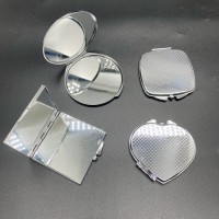 Compact Folding Makeup Metal Pocket Vanity Mirror for Dye Sublimation Printing Heat Pressing
