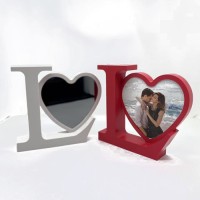 2 in 1 Magic Mirror and LED Light Photo Frame LOVE SHAPE for Dye Sublimation Printing 